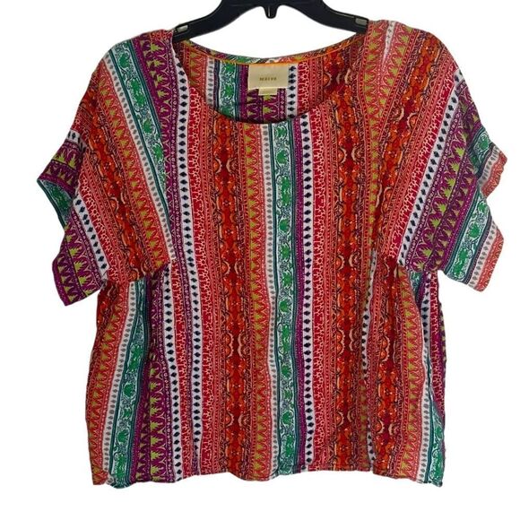 Anthropologie By Maeve Aztec Milla Top Size Small S 📦 - Picture 1 of 8